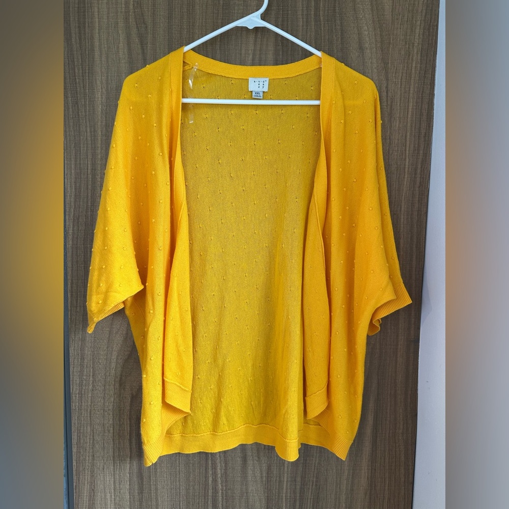 a new day Yellow Open-Front Cardigan